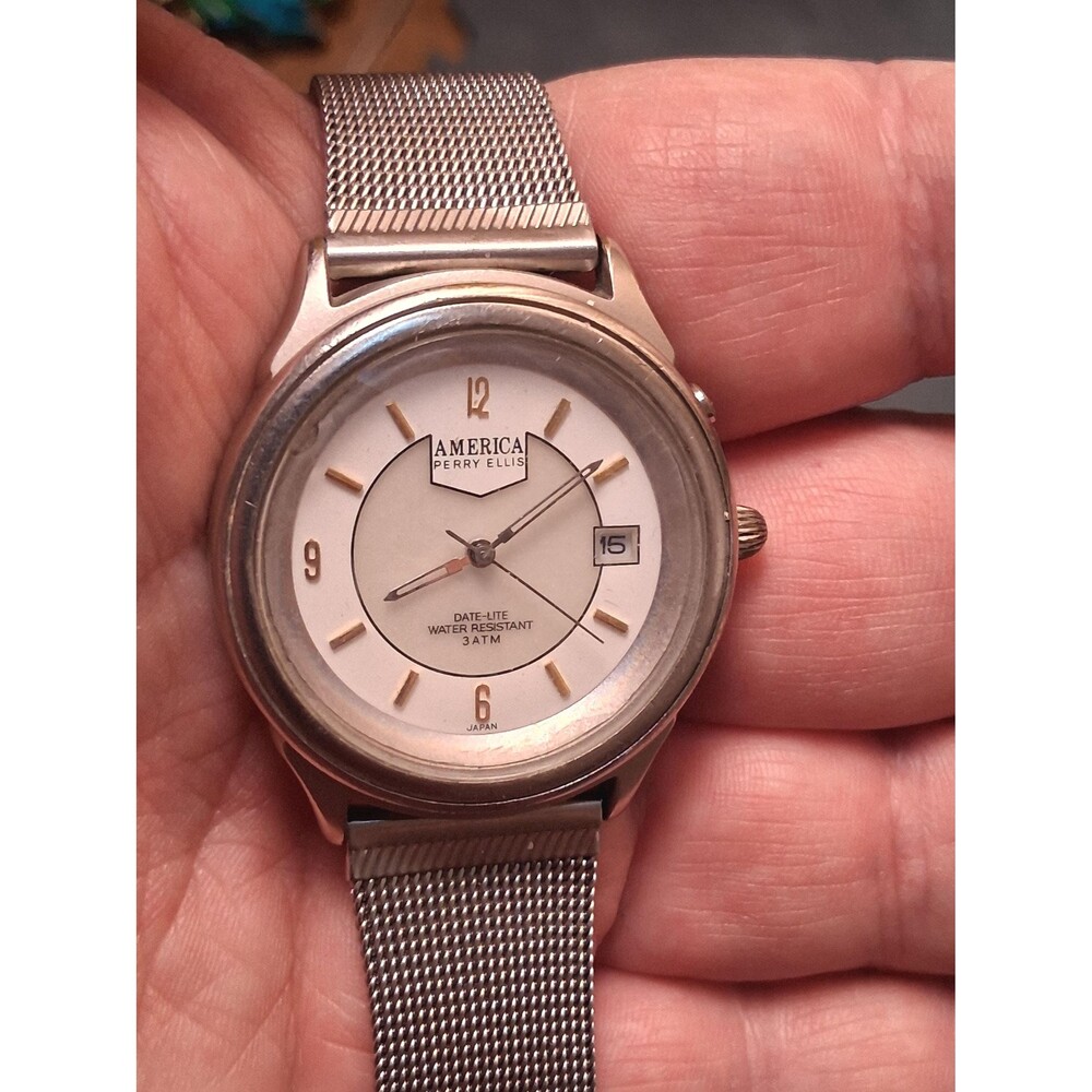 Perry Ellis America Watch Silver Mesh Band